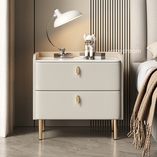 实木床头柜家用卧室2025新款 轻奢高级感现代简约小型床边收纳柜子