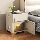 卧室简约现代实木家用轻奢高级感 智能床头柜保险箱一体2024新款