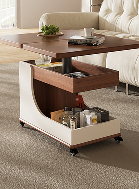 可移动折叠茶几小户型客厅升降沙发边几侧边柜茶几桌家用推车餐桌