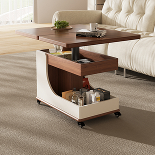 可移动折叠茶几小户型客厅升降沙发边几侧边柜茶几桌家用推车餐桌