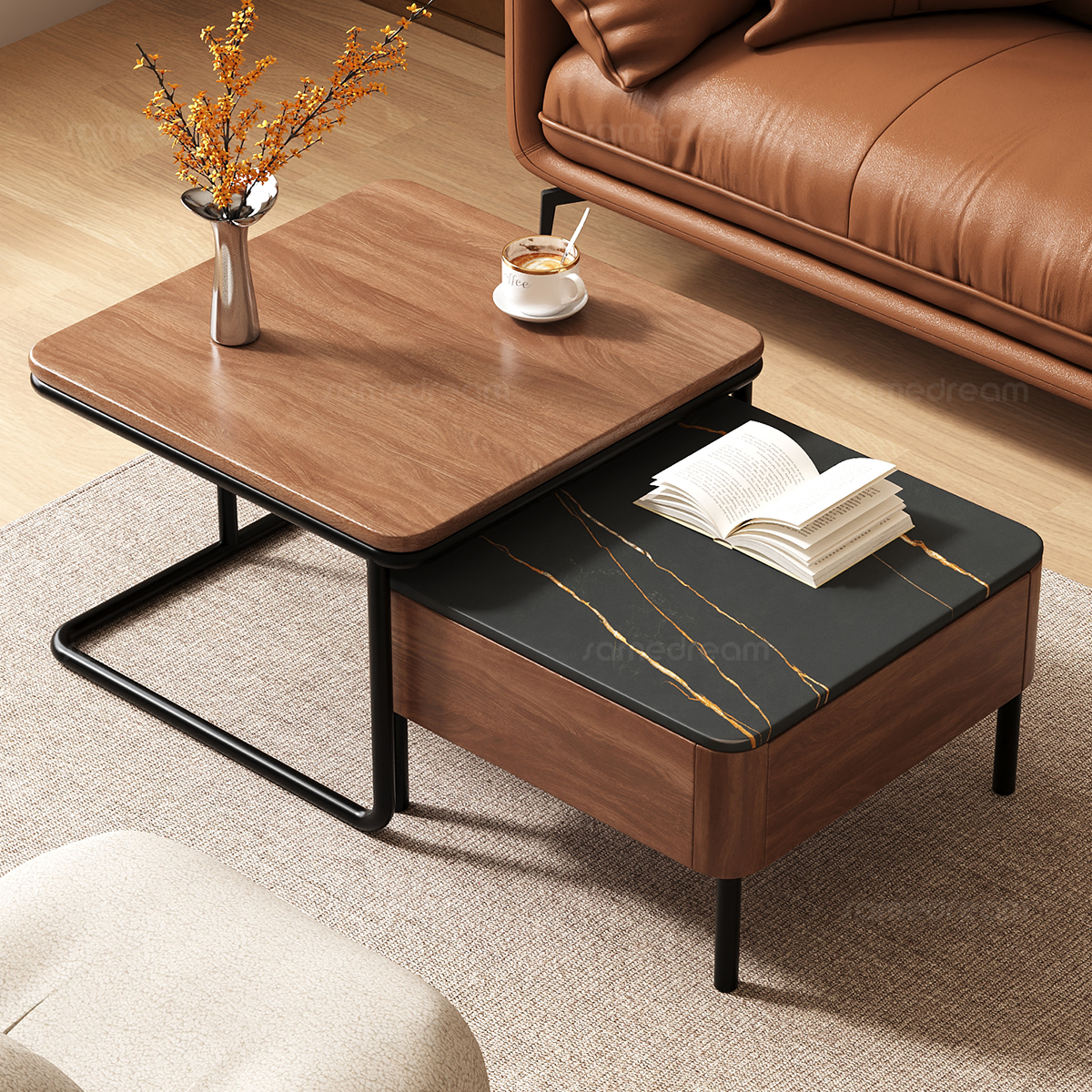 实木客厅家用中古风小户型茶台