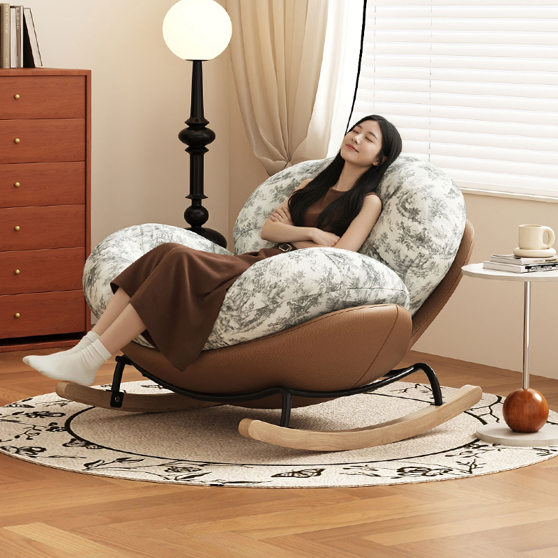 三梦单人摇椅中古风懒人沙发可躺