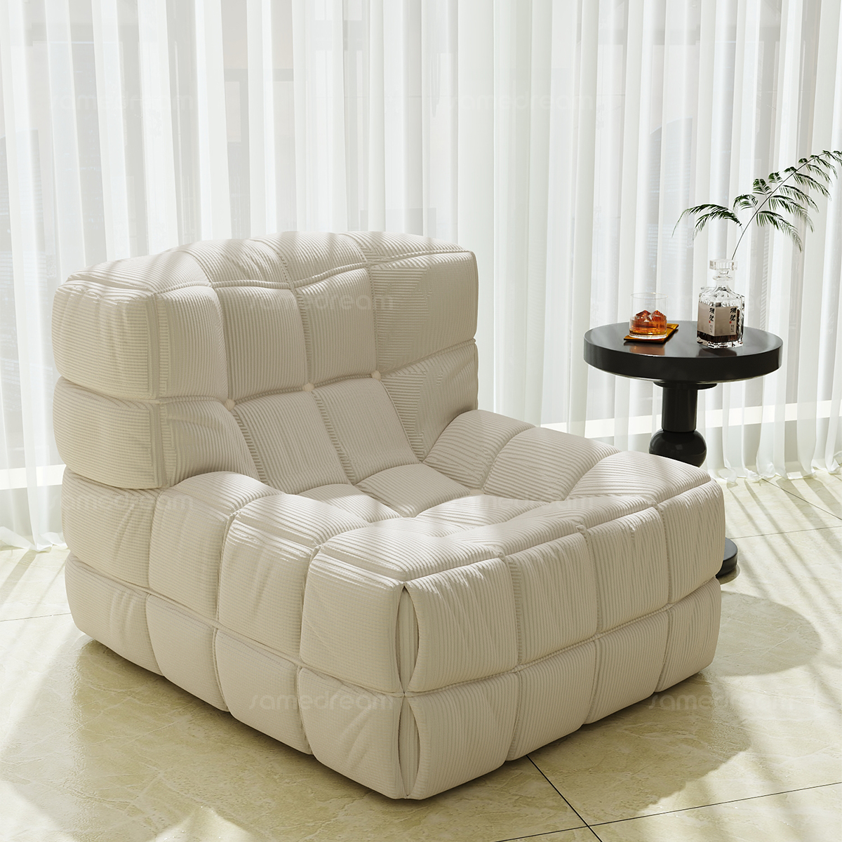 三梦懒人沙发单人椅新款毛毛虫