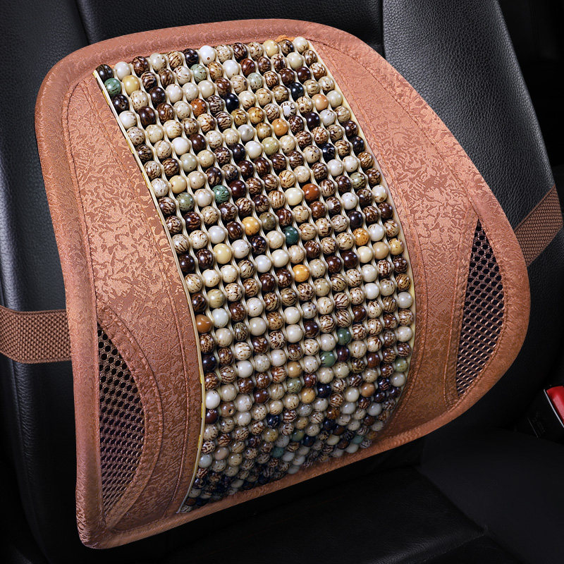 菩提四季透气汽车腰靠垫办公室护腰按摩腰垫靠背车用座椅腰枕靠枕