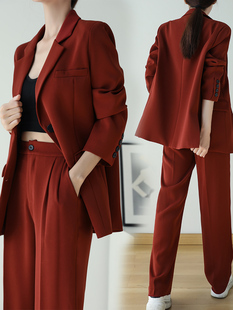 新款 宽松休闲西装 大码 胖mm200斤韩版 两件套 高端西服套装 2025春装