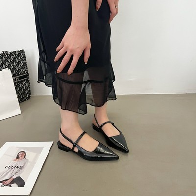 半拖浅口中跟包头凉鞋单鞋女鞋