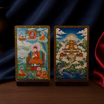 第五世噶玛巴德新谢巴藏式唐卡小卡双面满版印刷便携文创收藏卡