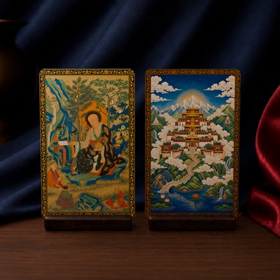 罗汉宾度罗跋罗堕阇藏式唐卡小卡双面满版印刷高清便携文创收藏卡