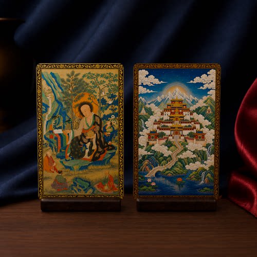 罗汉宾度罗跋罗堕阇藏式唐卡小卡双面满版印刷高清便携文创收藏卡