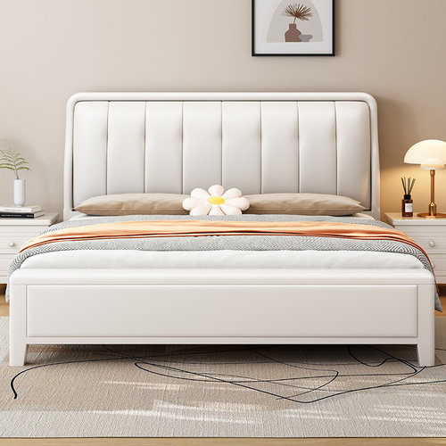 简约现代实木床双人床