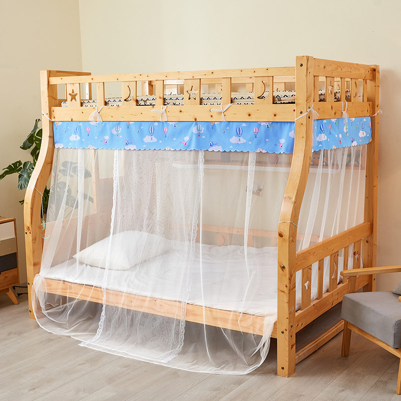 富俪姿子母床蚊帐上下铺学生宿舍双层书架老式无需支架防尘顶家用