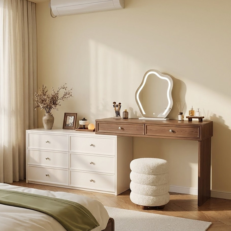 秋野中古风梳妆台斗柜一体卧室新款实木床尾储物收纳柜主卧化妆桌,住宅家具,梳妆台/桌,淘宝优惠券,粉丝福利购,淘宝优惠卷