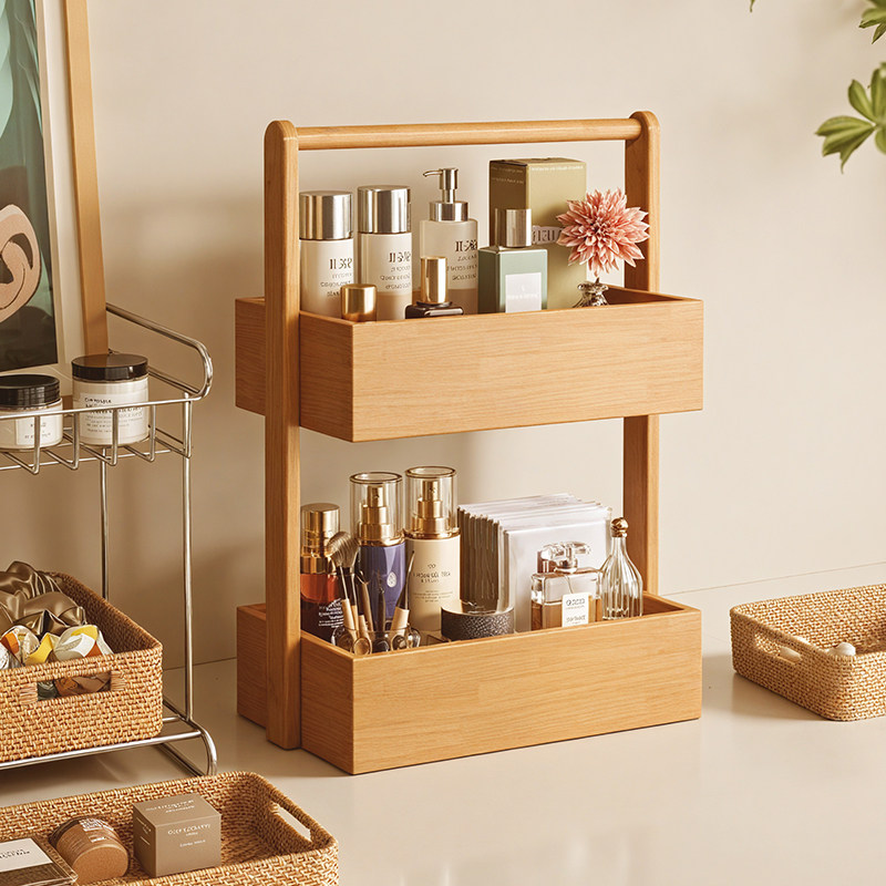 桌面收纳盒香水口红首饰实木轻奢梳妆台护肤品置物架化妆品收纳架,收纳整理,桌面收纳盒,淘宝优惠券,粉丝福利购,淘宝优惠卷