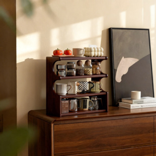 桌面杯子收纳架话妆品展示架储物架高级感轻奢餐边柜台面杯子杯架