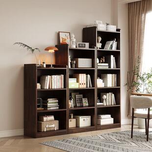 全实木书架去客厅化落地置物架自由组合收纳矮柜一体靠墙窄柜书柜