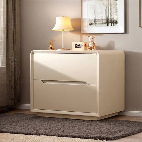 【新款】奶油实木家用卧室床头柜