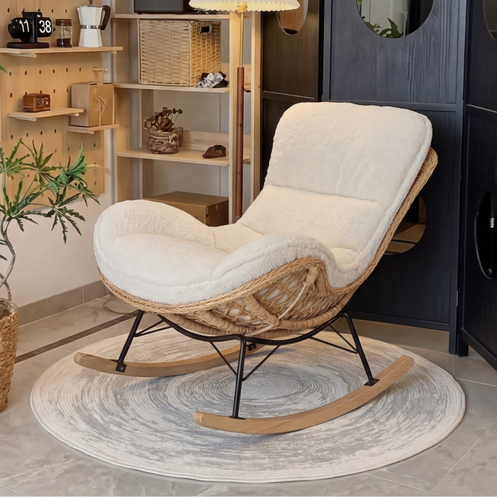 摇摇椅躺椅成人家用阳台休闲懒人沙发客厅单人椅藤编摇椅2026新款