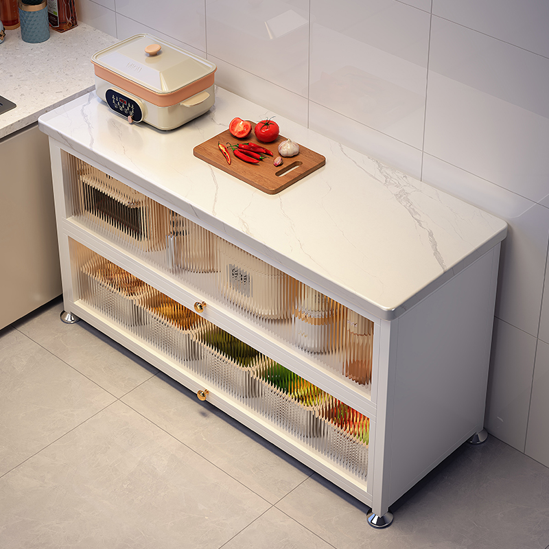 厨房多功能置物架落地岩板台面