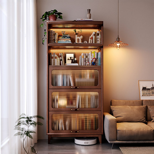 进口FAS级橡胶木书柜包安装