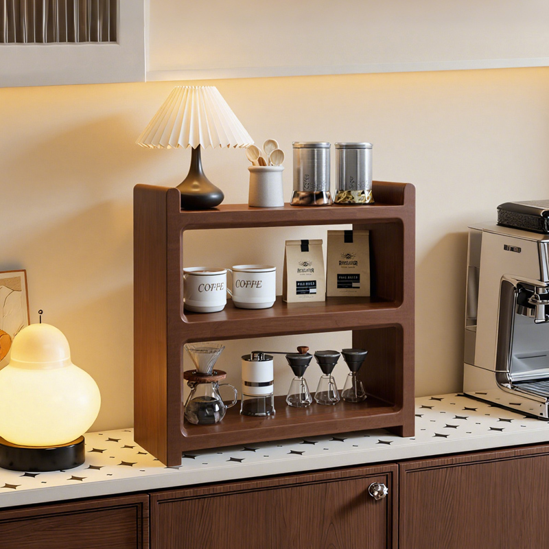 黑胡桃实木餐边柜杯子收纳置物架