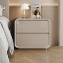 全实木烤漆床头柜家用卧室2025新款 小型简约收纳柜奶油风床边柜子