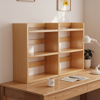 【加厚实木】进口桌面置物架书架