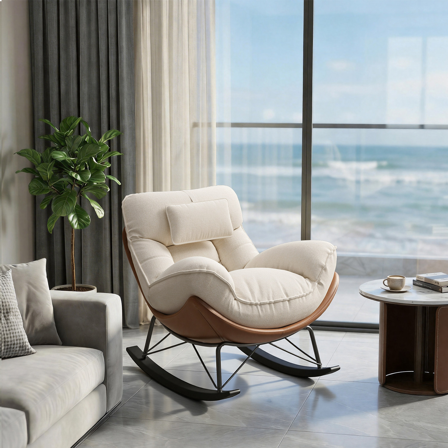 懒人沙发摇摇椅成人大人客厅阳台家用躺椅单人休闲沙发龙虾蜗牛椅