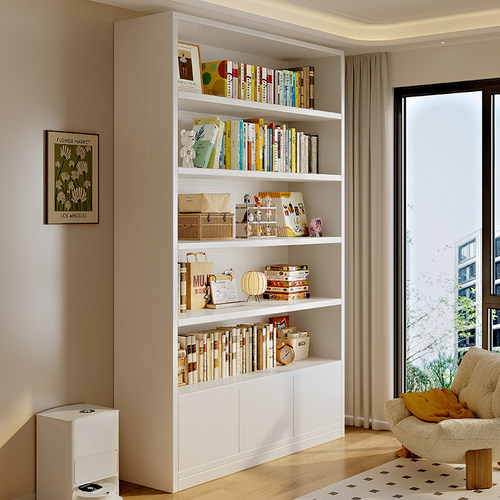 家用实木图书馆书架落地置物架