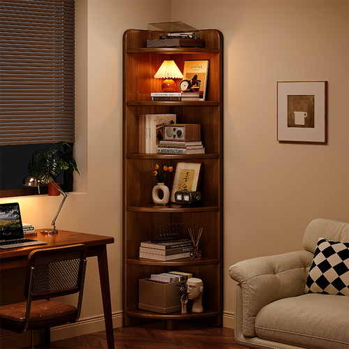 新中式角柜书桌旁转角置物架书架