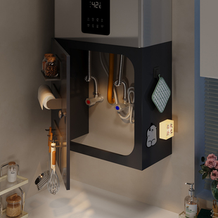 燃气热水器遮挡罩定制可开门管道遮挡置物架遮丑挡板厨房美化装 饰