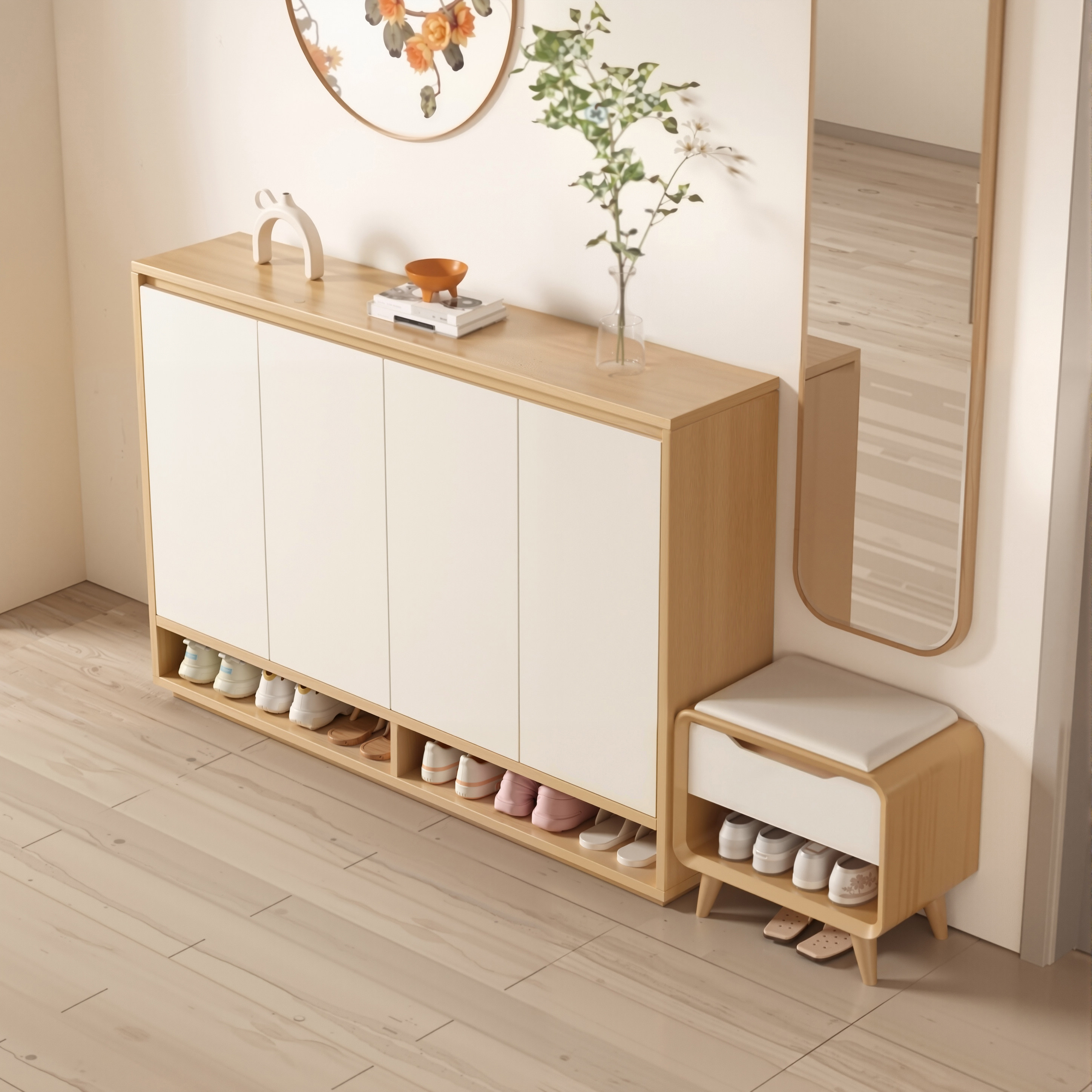 鞋柜入户家用室内门口2025爆款大容量多层超大实木走廊玄关收纳柜,住宅家具,鞋柜,淘宝优惠券,粉丝福利购,淘宝优惠卷