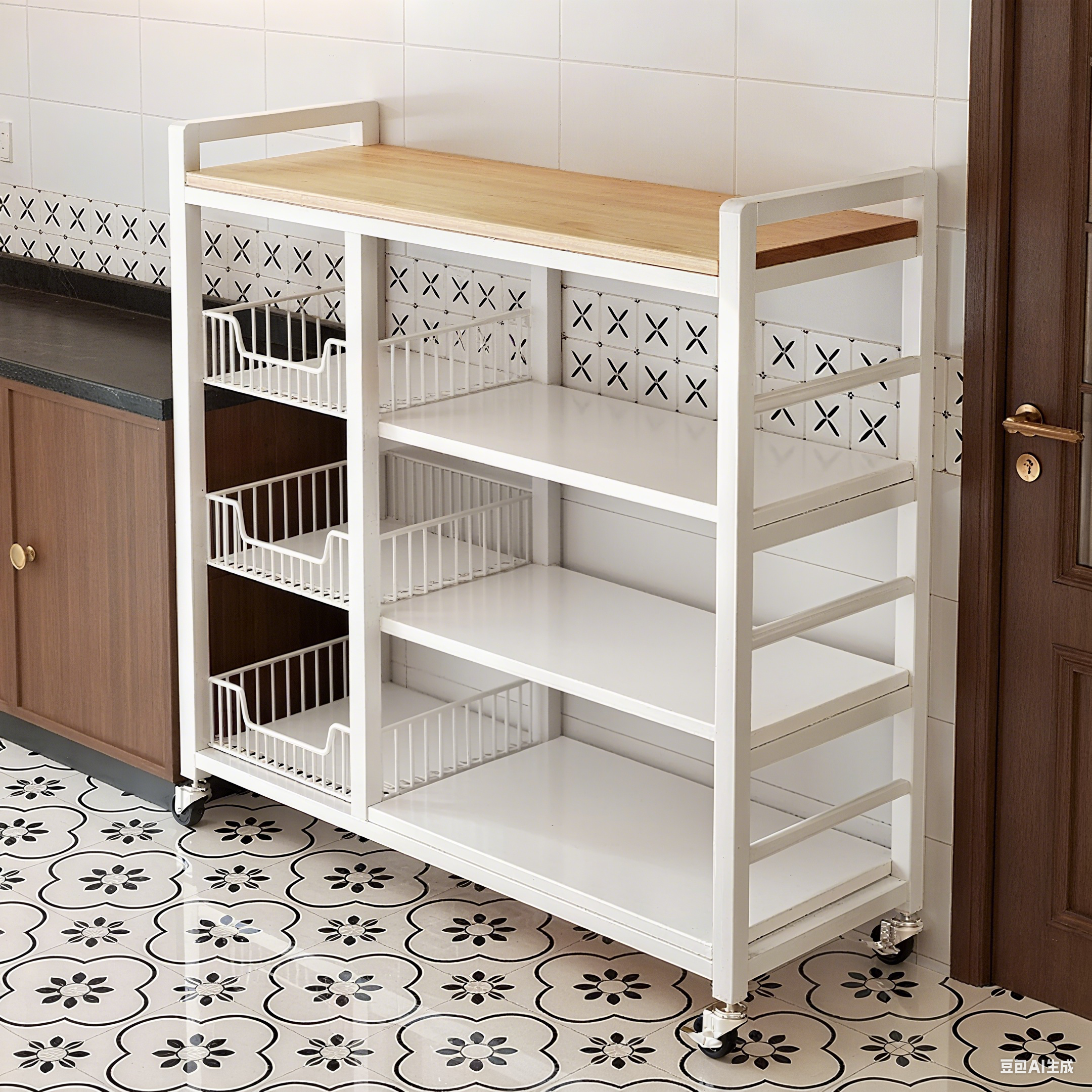 【新标准】中古风新款厨房置物架