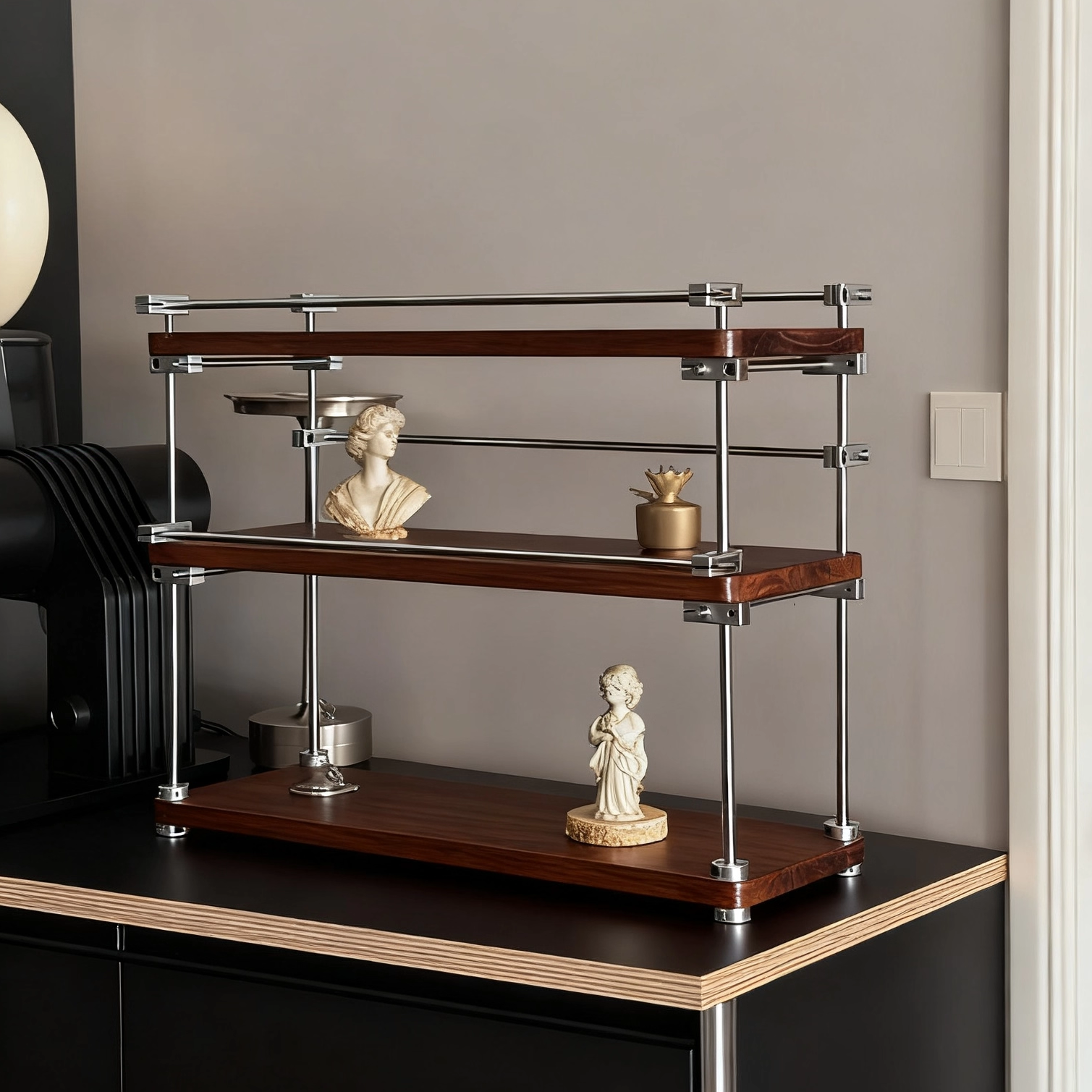 光轴置物架桌面实木小架子咖啡角杯架多层化妆品玄关柜中古收纳架,住宅家具,搁板/置物架/家用陈列架,淘宝优惠券,粉丝福利购,淘宝优惠卷