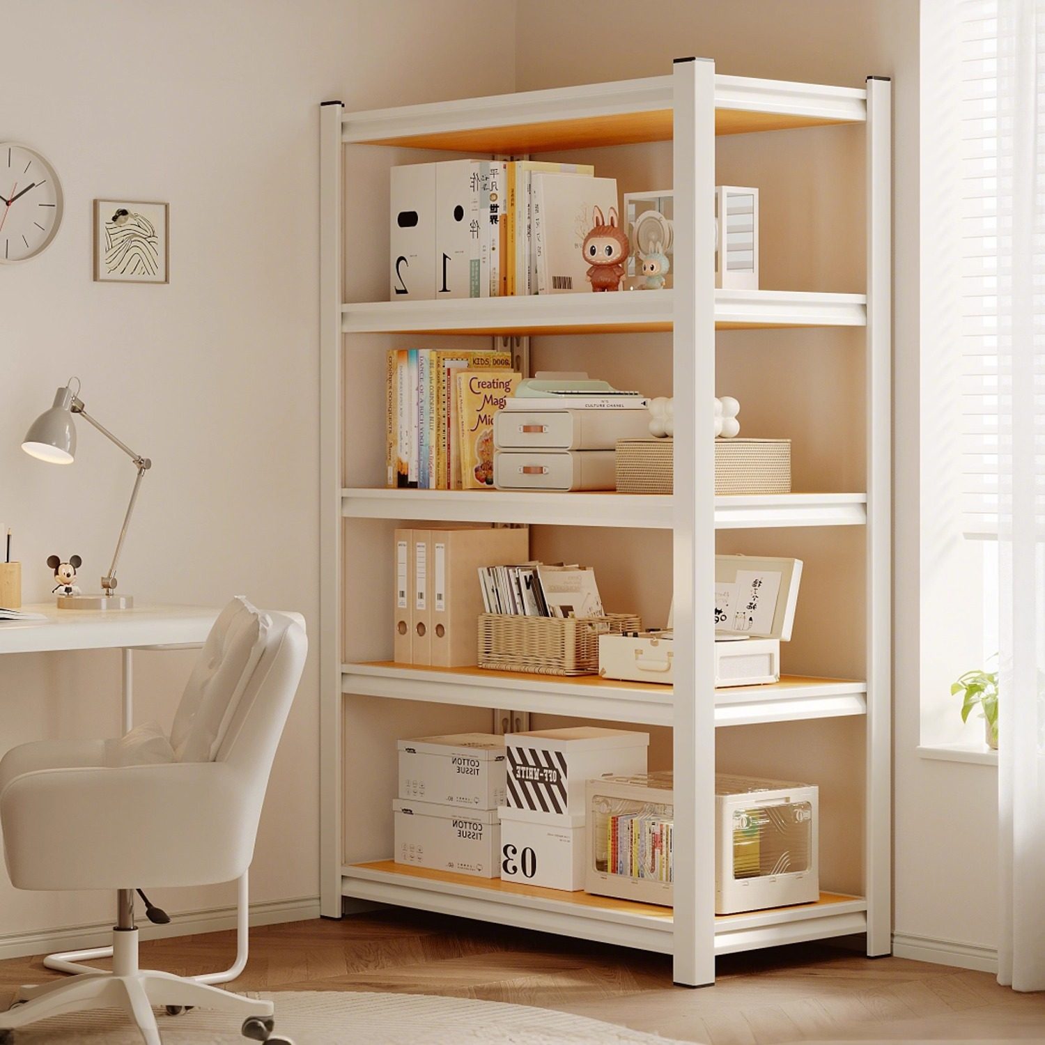 【全能大容量】钢木可调节书架