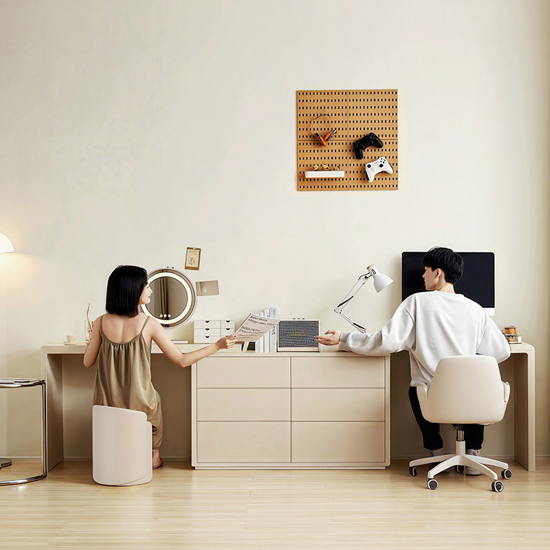 转角梳妆台书桌一体卧室实木化妆桌拐角电脑桌双人办公桌二合一柜,住宅家具,梳妆台/桌,淘宝优惠券,粉丝福利购,淘宝优惠卷