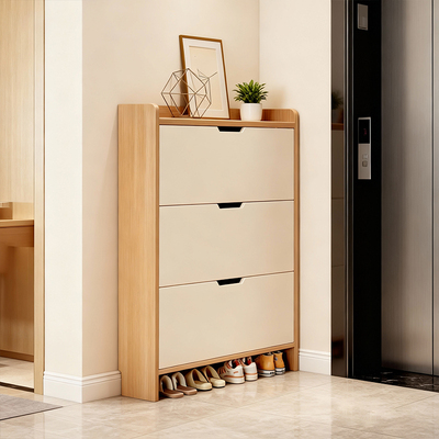 实木超薄翻斗鞋柜电梯口