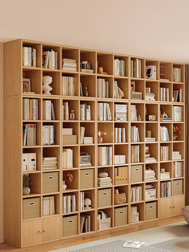 可定制实木书柜一体整墙一面墙客厅柜子储物柜收纳书架置物架落地