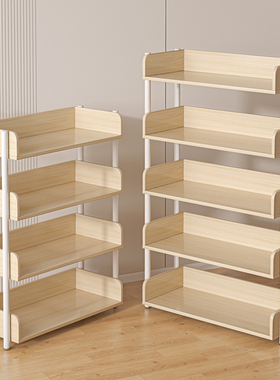 置物架落地多层收纳架子简易书架铁艺客厅储物架展示货架家用书柜