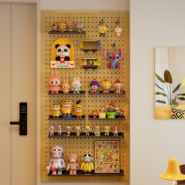 实木色加厚金属洞洞板母婴级环保