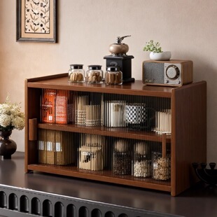 杯子置物架餐边柜台面咖啡餐桌面水杯茶杯茶具杯柜实木收纳盒杯架