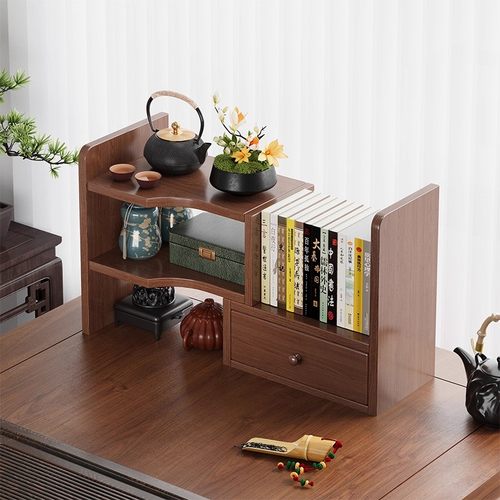 全实木桌面置物架可伸缩书架