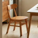 餐椅家用2025新款 全实木靠背椅子餐厅吃饭木头凳子客厅原木餐桌椅