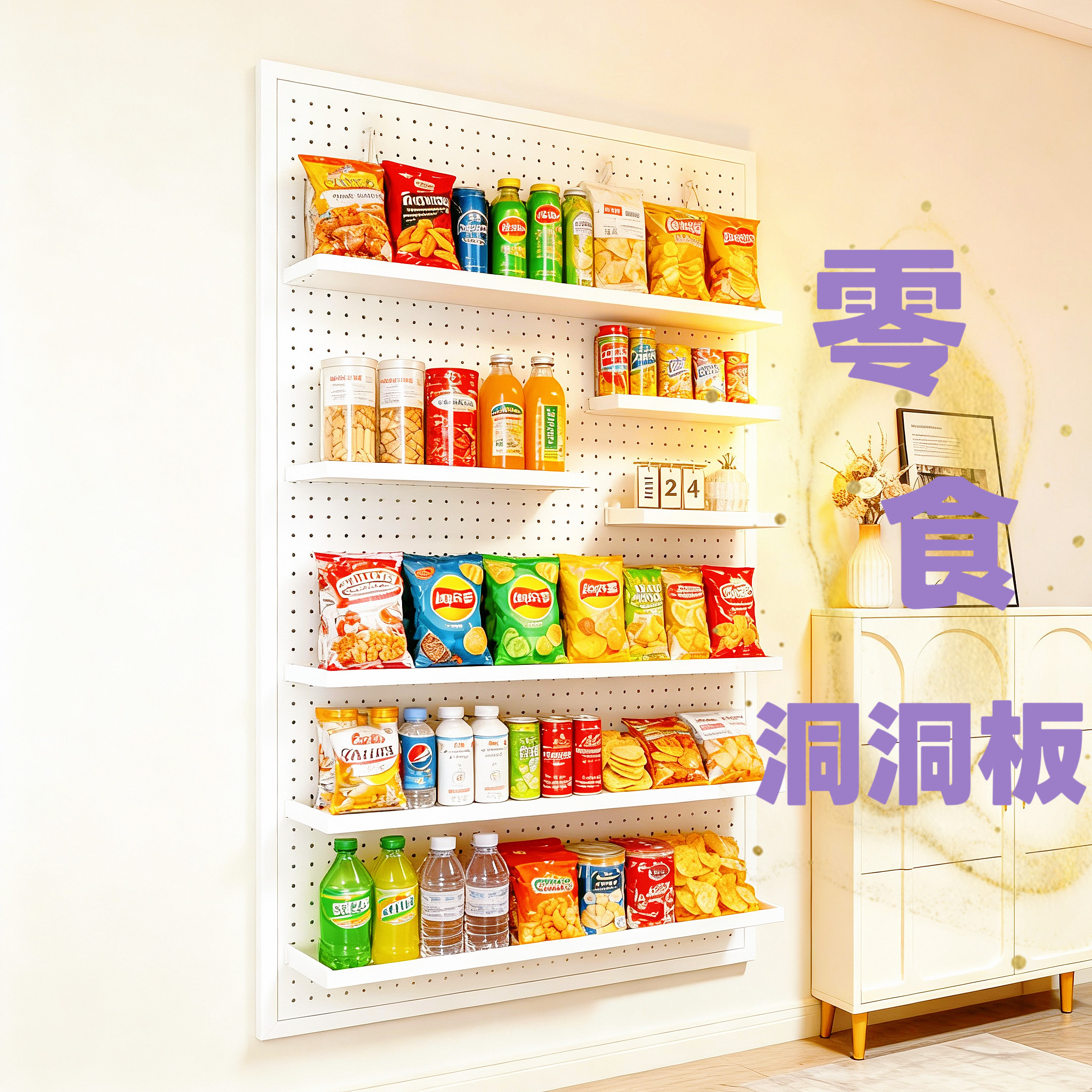 金属洞洞板置物架免打孔零食收纳墙定制壁挂门后玄关不锈钢展示架,住宅家具,搁板/置物架/家用陈列架,淘宝优惠券,粉丝福利购,淘宝优惠卷