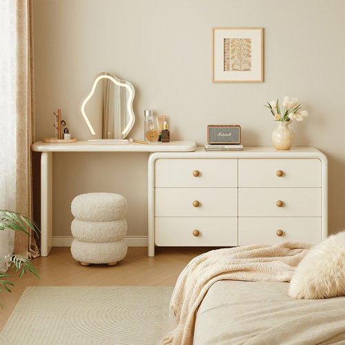 【奶酪】治愈系梳妆台斗柜一体