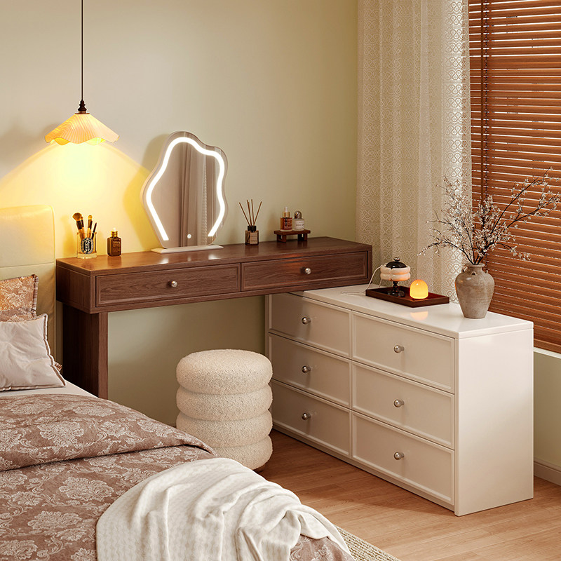 转角梳妆台斗柜一体实木中古风卧室床头床尾主卧化妆桌收纳柜书桌,住宅家具,梳妆台/桌,淘宝优惠券,粉丝福利购,淘宝优惠卷