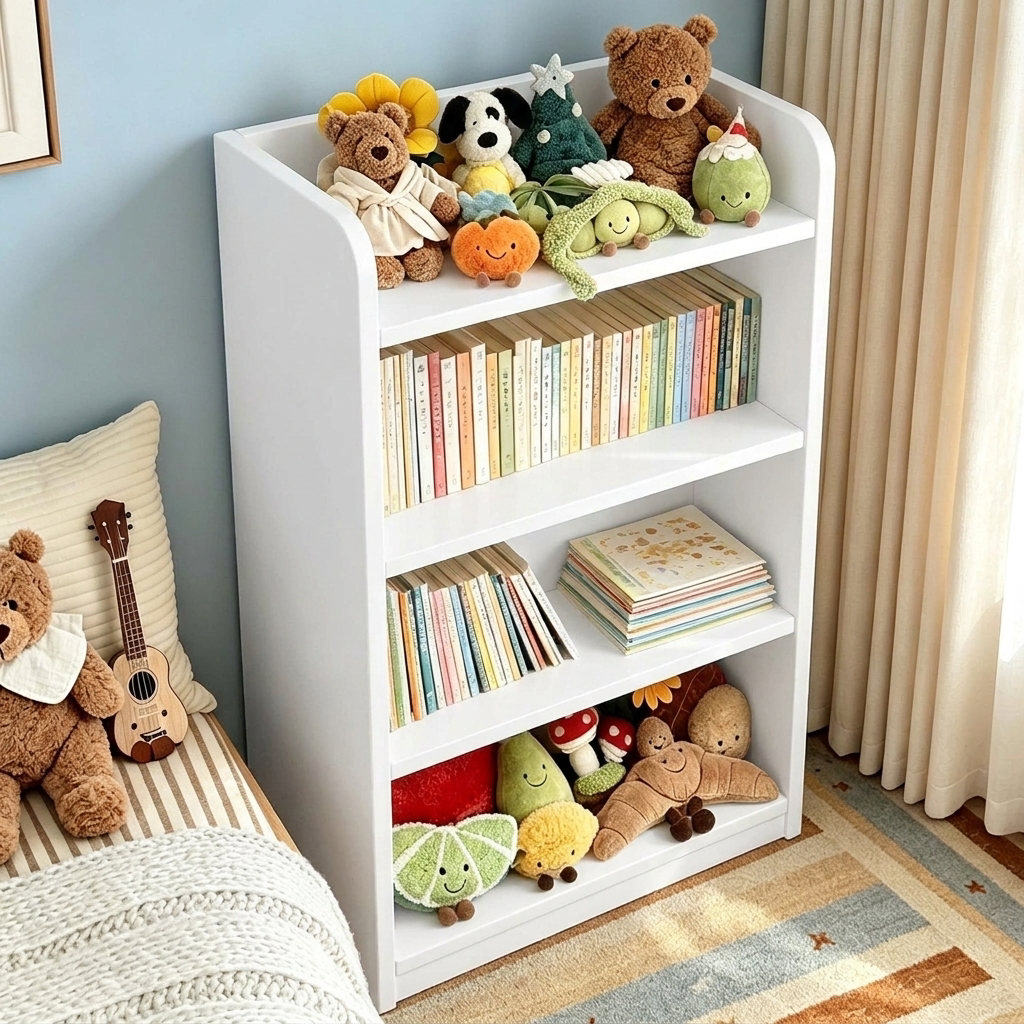 【加厚实木芯】置物架小书柜图片