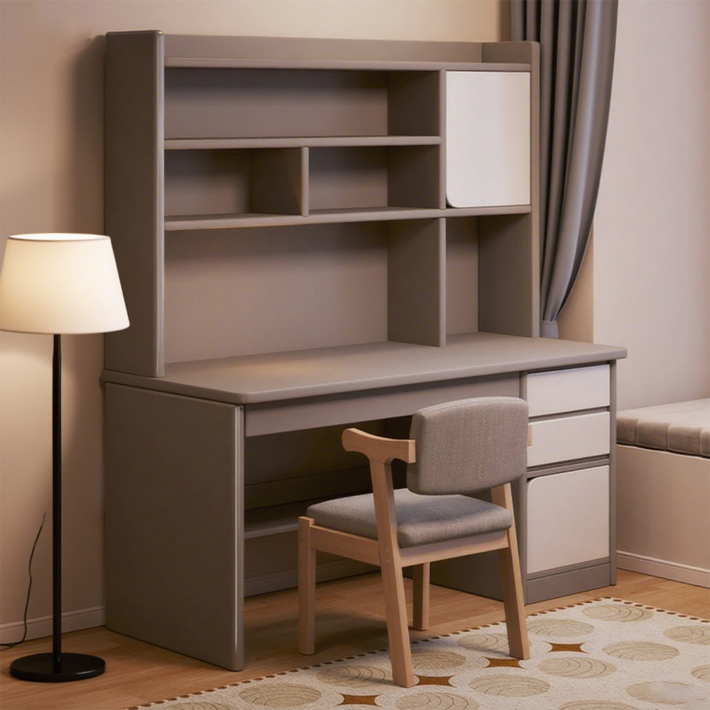 书桌书架一体学生家用靠墙学习桌卧室电脑办公桌写字桌子工作台,住宅家具,电脑桌,淘宝优惠券,粉丝福利购,淘宝优惠卷