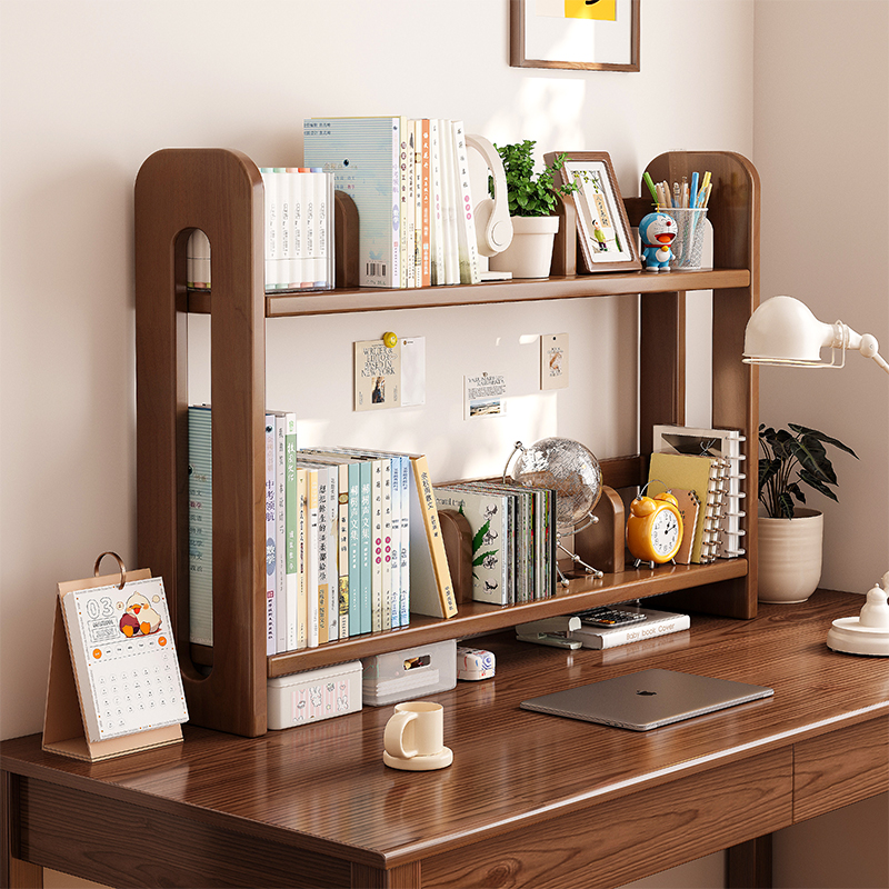 实木学生桌面书架置物架收纳书柜