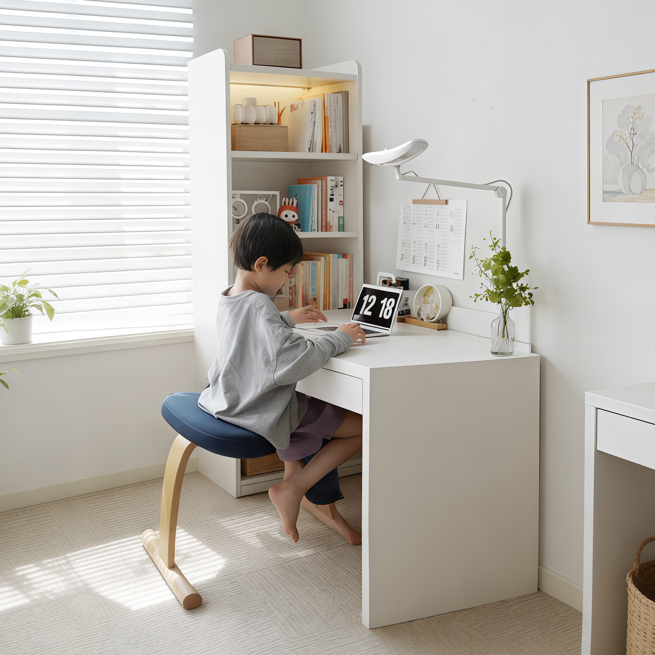 实木书桌书架书柜一体桌子家用卧室儿童写字学习桌书房转角电脑桌,住宅家具,电脑桌,淘宝优惠券,粉丝福利购,淘宝优惠卷