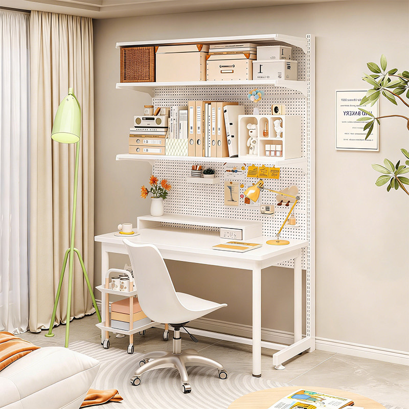 五金立式洞洞板置物架少女靠墙落地儿童学习桌上书架免打孔收纳架,住宅家具,书架,淘宝优惠券,粉丝福利购,淘宝优惠卷